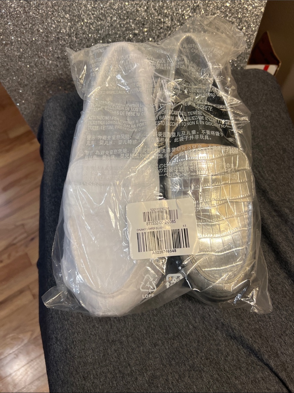 Old Navy White and Silver Women's Loafers Flat
